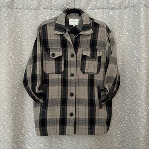Lucky Brand Plaid Button-Up Shirt Jacket